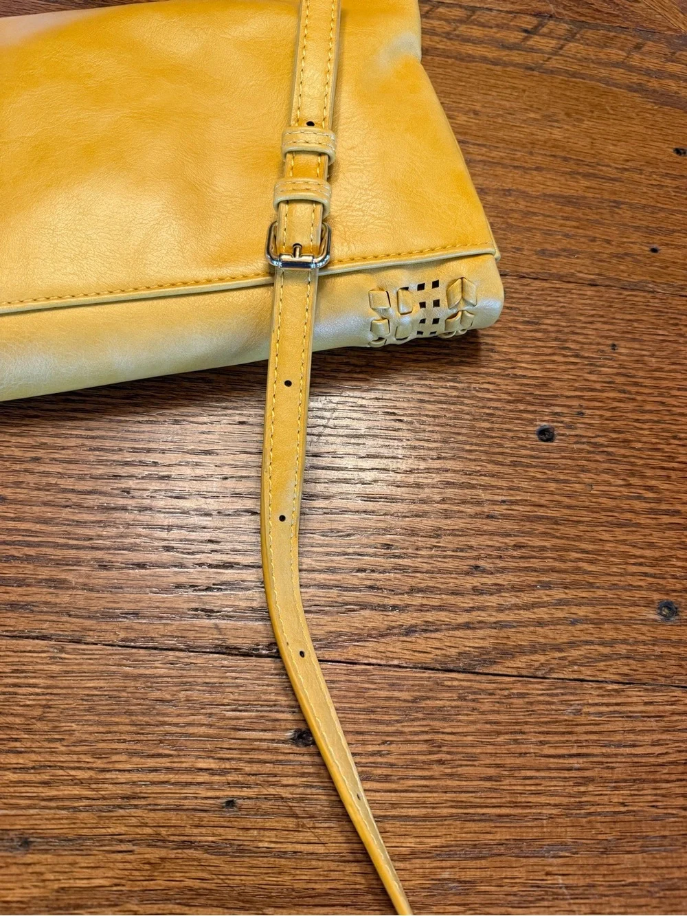 Moda Luxe Yellow Woven-Trim Crossbody Bag